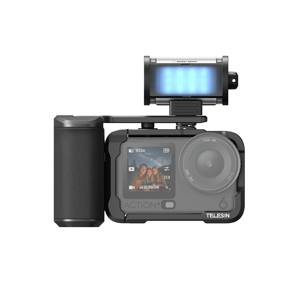 TELESIN StreetGrip Kit + RGB Fill Light for DJI Osmo Action 6