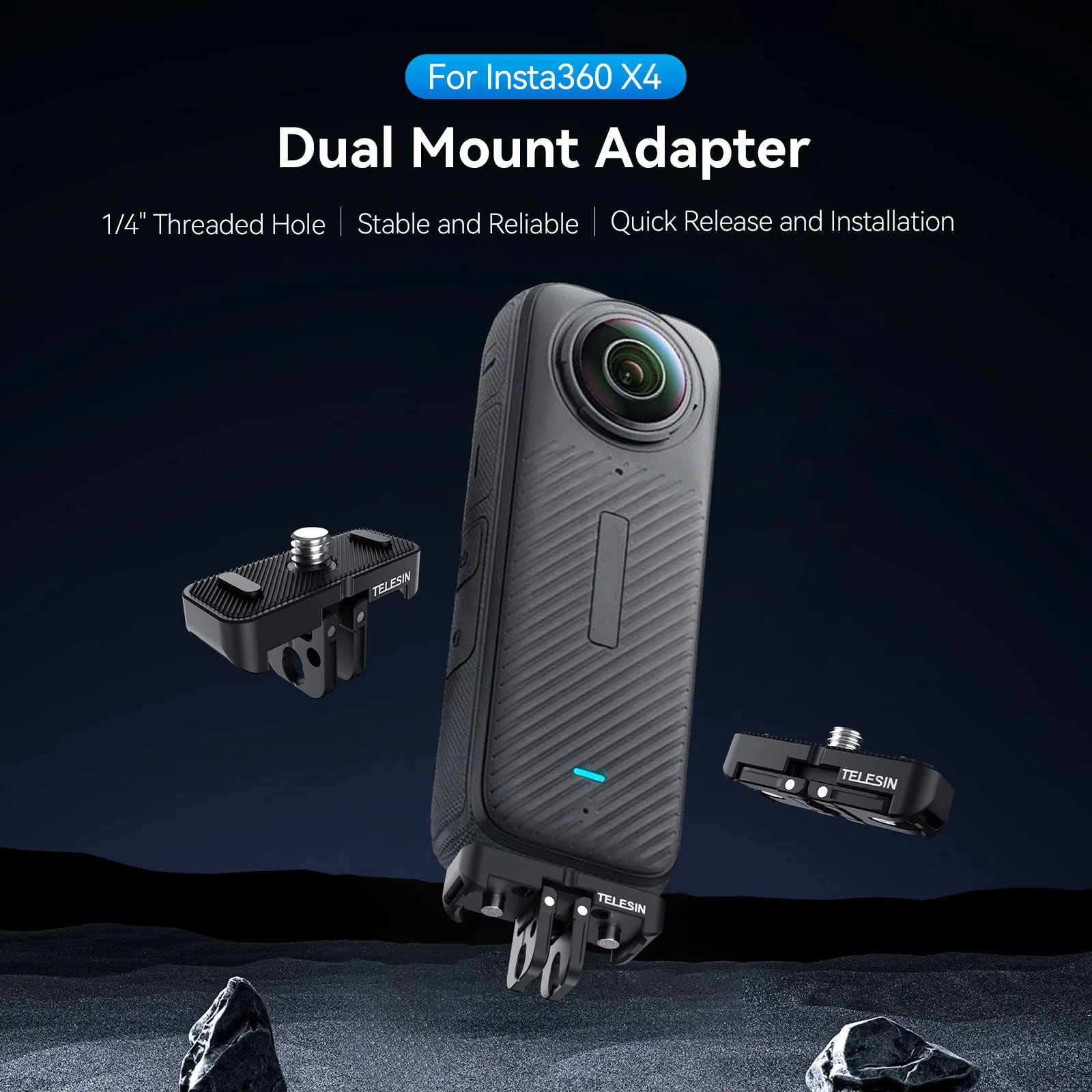 Telesin Dual Mount Adapter For Insta360 X4